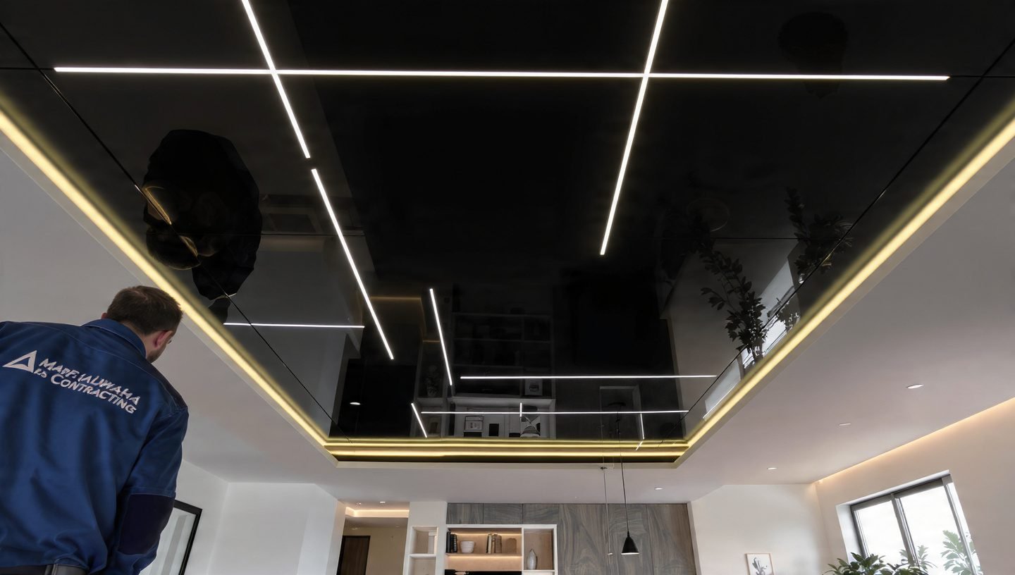 10 استخدامات مبتكرة للأسقف المشدودة في الفلل والاستراحات